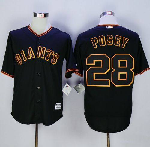 Giants #28 Buster Posey Black New Cool Base Fashion Stitched MLB Jersey